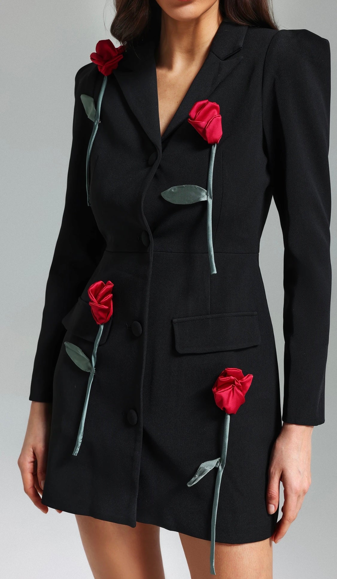 Rosy Black Blazer Dress