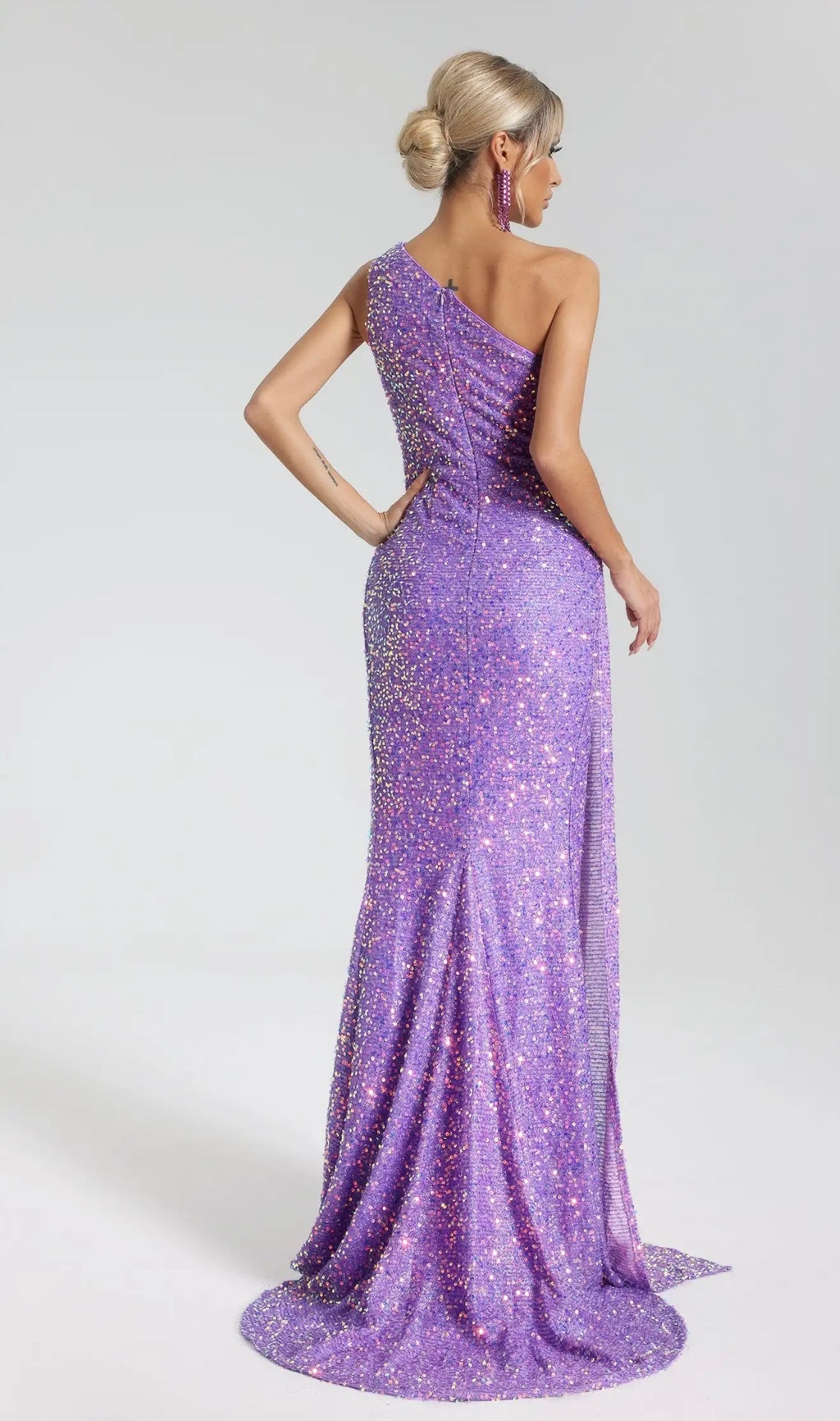 Sequin Side Slit Maxi Dress