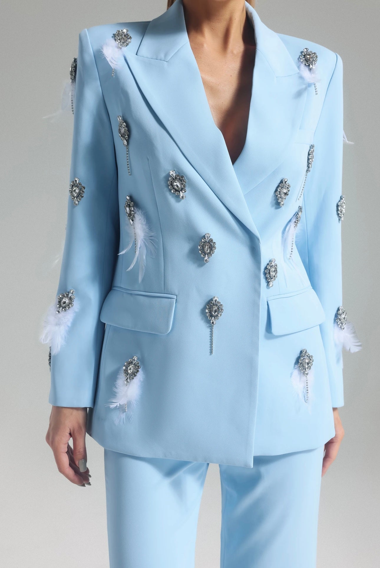 Luxury Premium light blue women’s suit