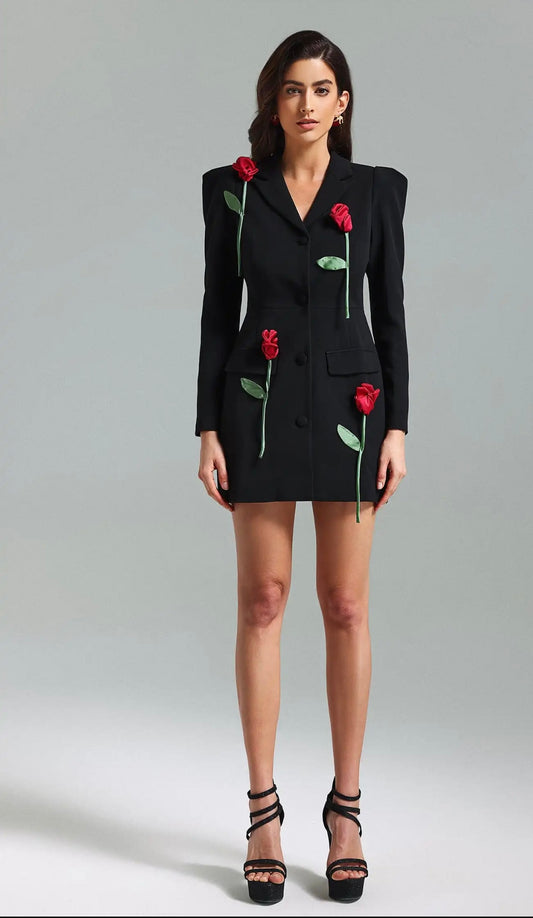 Rosy Black Blazer Dress