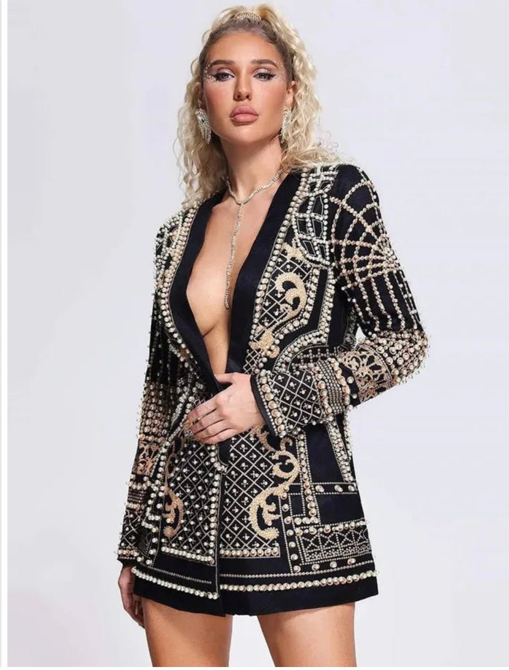 Dole Luxury Pearl Blazer Dress