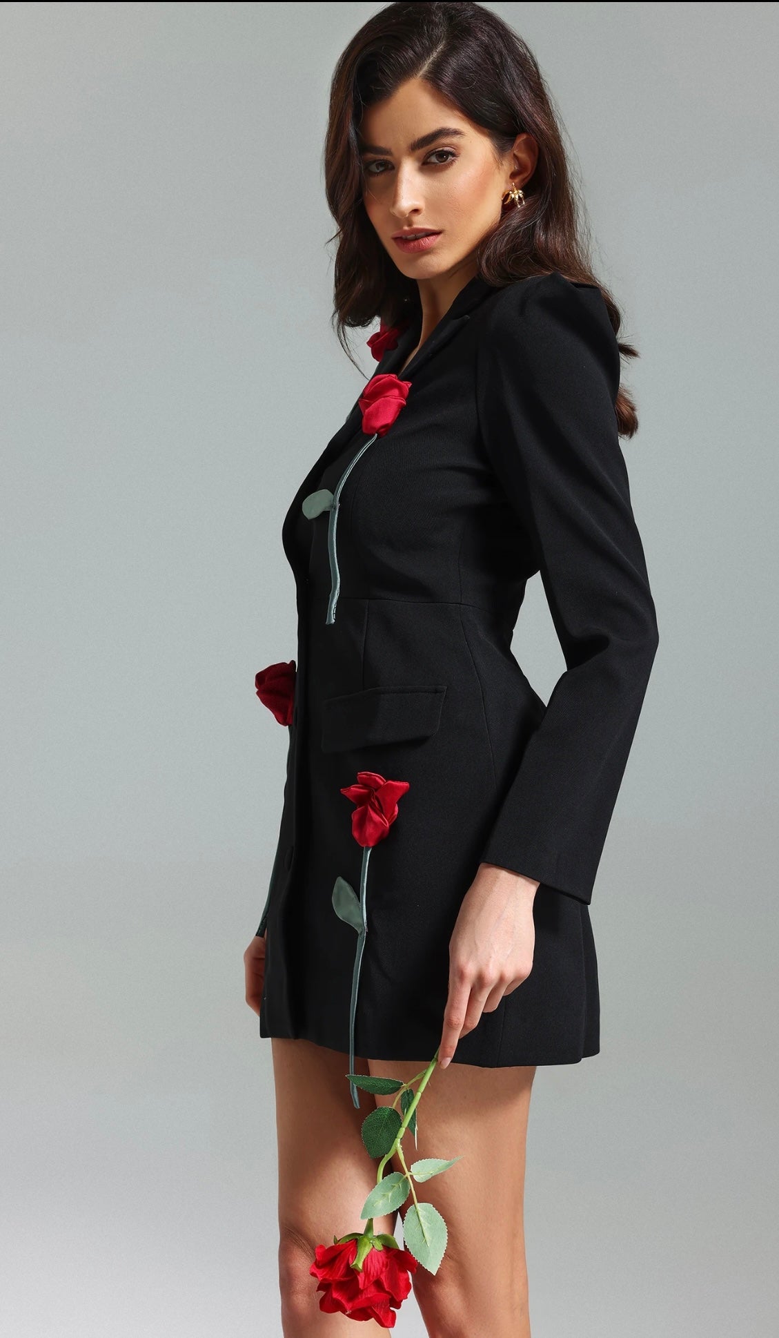 Rosy Black Blazer Dress